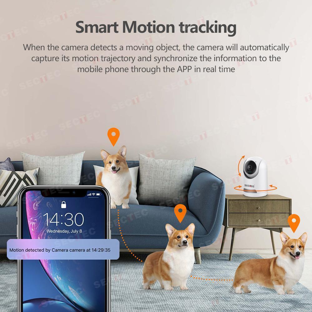 Camera supraveghere interior IP WIFI fullHD 2048*1536P 3 mp comunicare bidirectionala, functie de auto urmarire subiect, night vision, aplicatie telefon