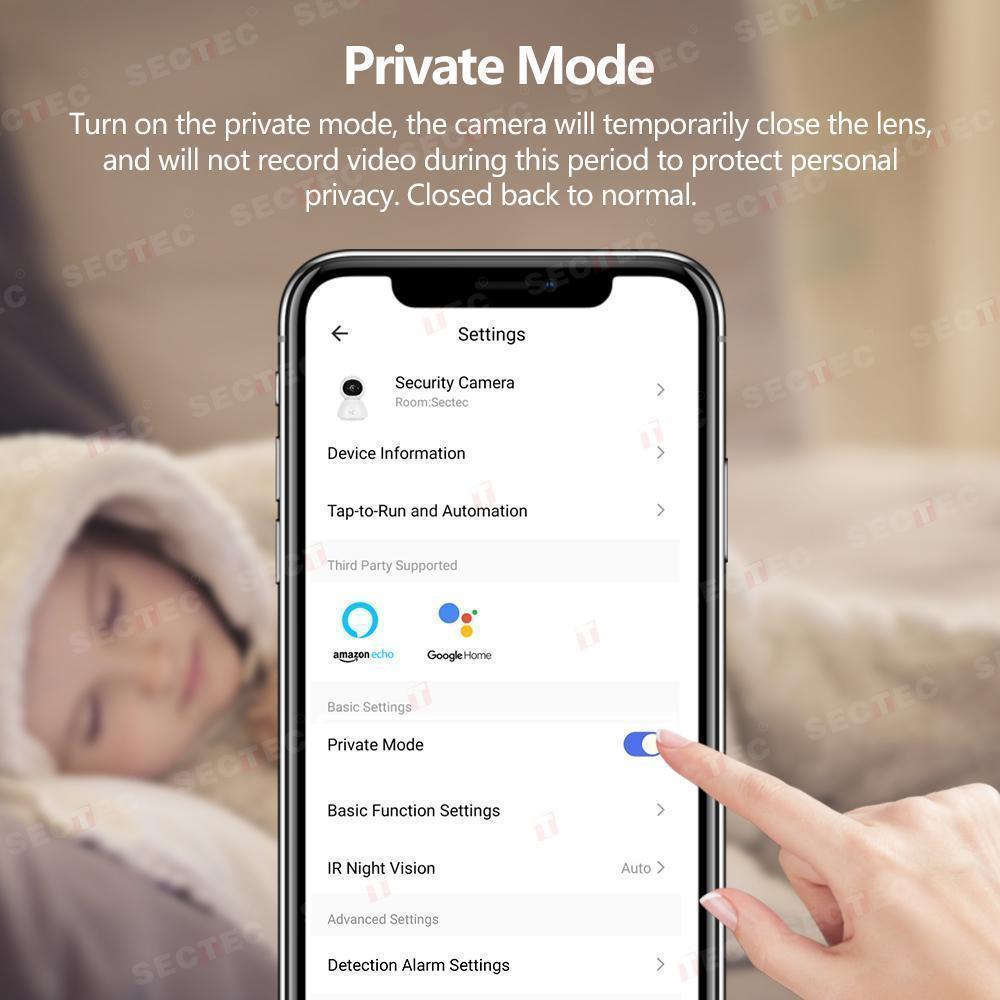 Camera supraveghere interior IP WIFI fullHD 2048*1536P 3 mp comunicare bidirectionala, functie de auto urmarire subiect, night vision, aplicatie telefon
