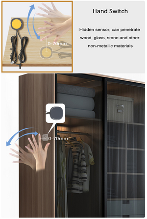 Senzor LED FHS-02A – Control Tactil Ascuns + Dimming cu Gesturi | 12V/24V, Fade On/Off
