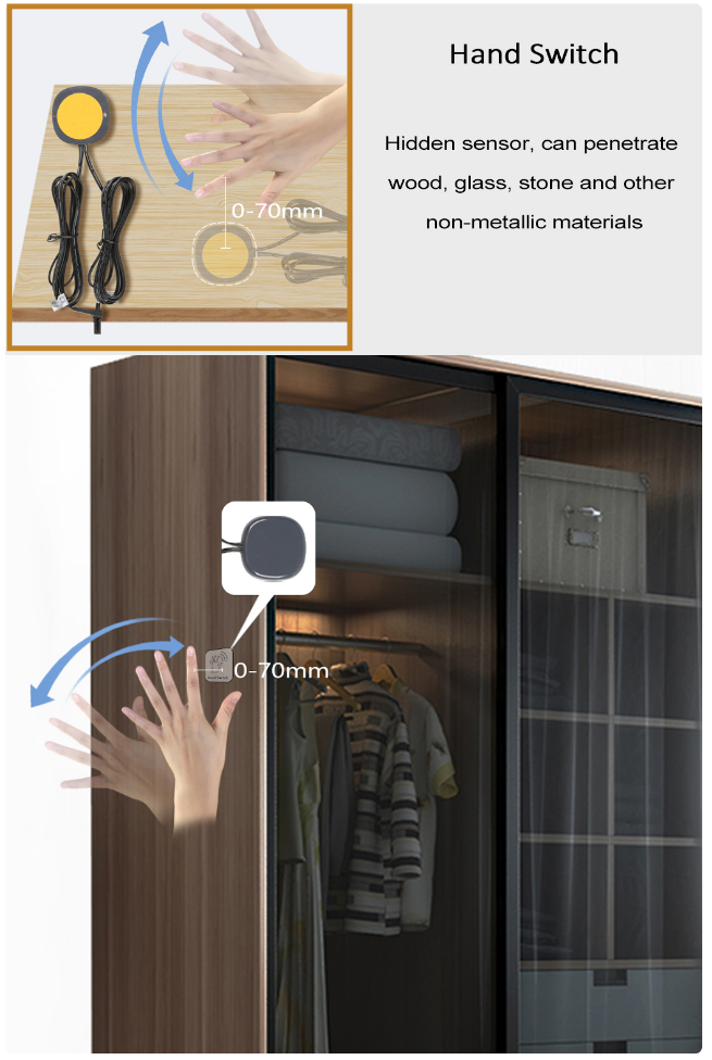 Senzor LED FHS-02A – Control Tactil Ascuns + Dimming cu Gesturi | 12V/24V, Fade On/Off