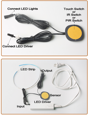 Senzor LED FHS-02A – Control Tactil Ascuns + Dimming cu Gesturi | 12V/24V, Fade On/Off