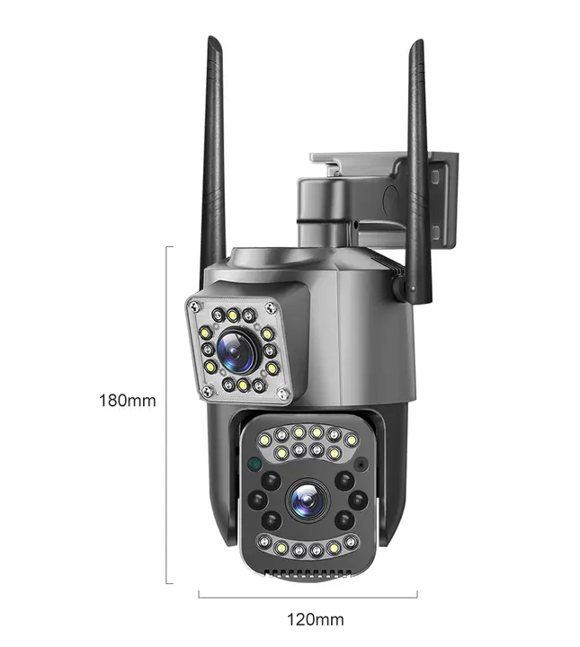 Cameră de supraveghere WiFi, 4MP, 2 lentile, Night Vision, Audio bidirecțional, IP66