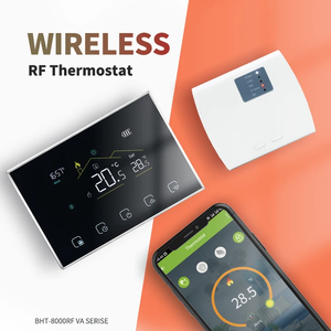 Termostat color smart WIFI+RF pentru centrale termice gaz controlat prin RF si Internet compatibil Alexa si Google Home