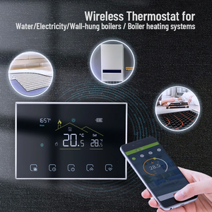 Termostat color smart WIFI+RF pentru centrale termice gaz controlat prin RF si Internet compatibil Alexa si Google Home