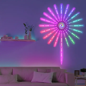 Instalatie artificii LED Smart, RGBIC, muzica, telecomanda si control din smartphone, multicolor