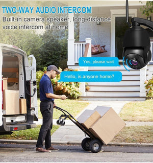 Camera supraveghere profesionala rotativa de exterior 30X optical zoom WIFI PTZ -5MP 2592*1944P comunicare bidirectionala, functie de auto urmarire subiect, night vision, aplicatie telefon