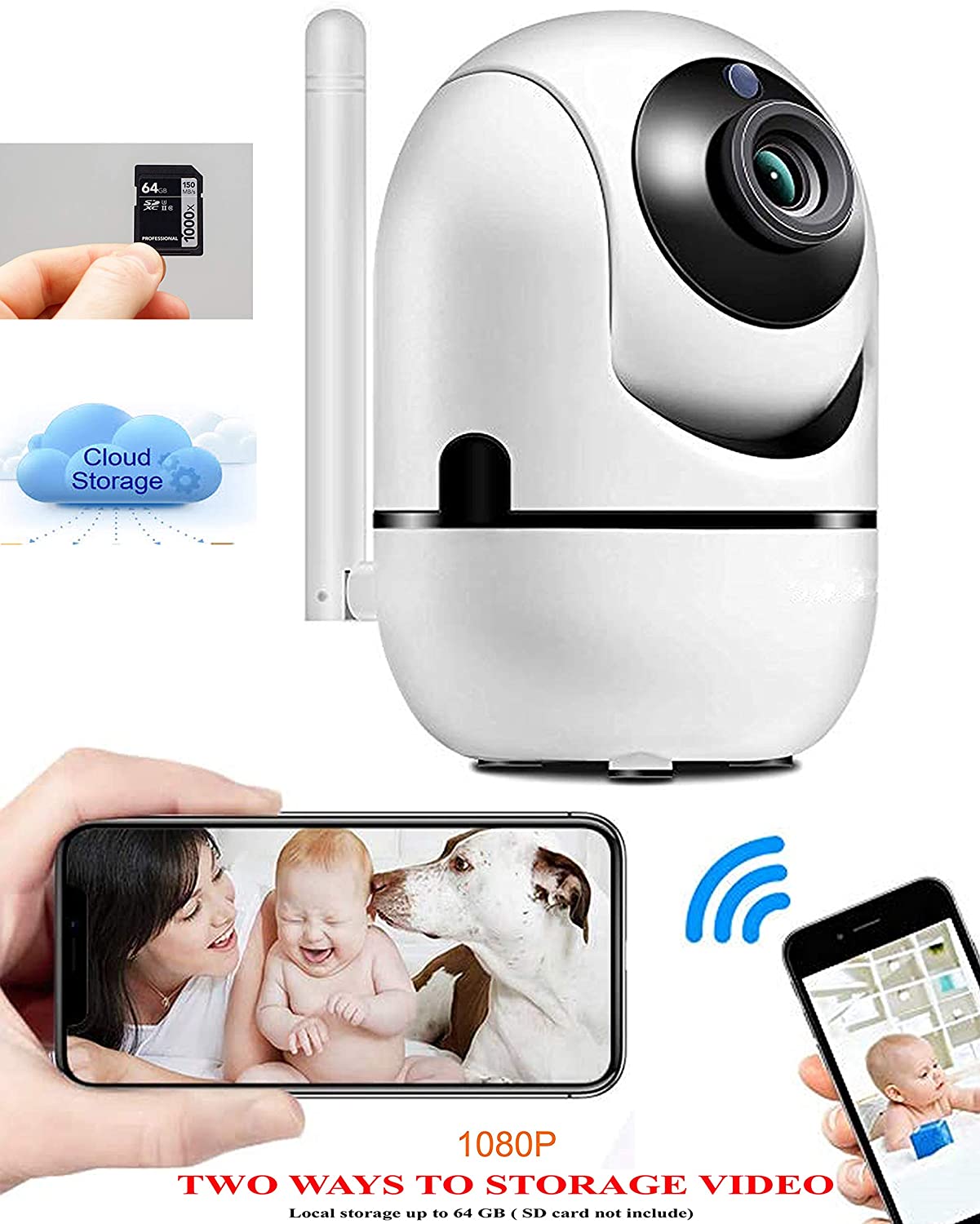 Camera supraveghere interior IP WIFI fullHD 1920*1080P 2 mp comunicare bidirectionala, functie de auto urmarire subiect, night vision, aplicatie telefon