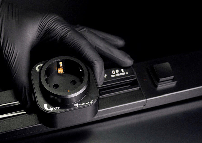 Modul priza cu împământare negru pentru sistem prize din aluminiu