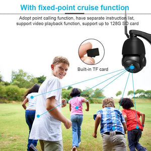 Camera supraveghere profesionala rotativa de exterior 30X optical zoom WIFI PTZ -5MP 2592*1944P comunicare bidirectionala, functie de auto urmarire subiect, night vision, aplicatie telefon