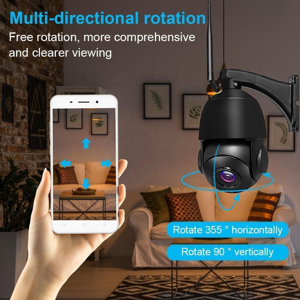 Camera supraveghere profesionala rotativa de exterior 30X optical zoom WIFI PTZ -5MP 2592*1944P comunicare bidirectionala, functie de auto urmarire subiect, night vision, aplicatie telefon