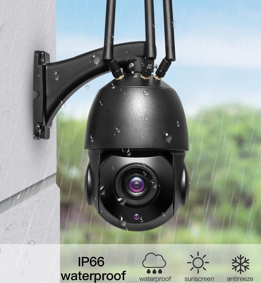 Camera supraveghere profesionala rotativa de exterior 30X optical zoom slot SIM 4G PTZ -2MP  comunicare bidirectionala, functie de auto urmarire subiect, night vision, aplicatie telefon