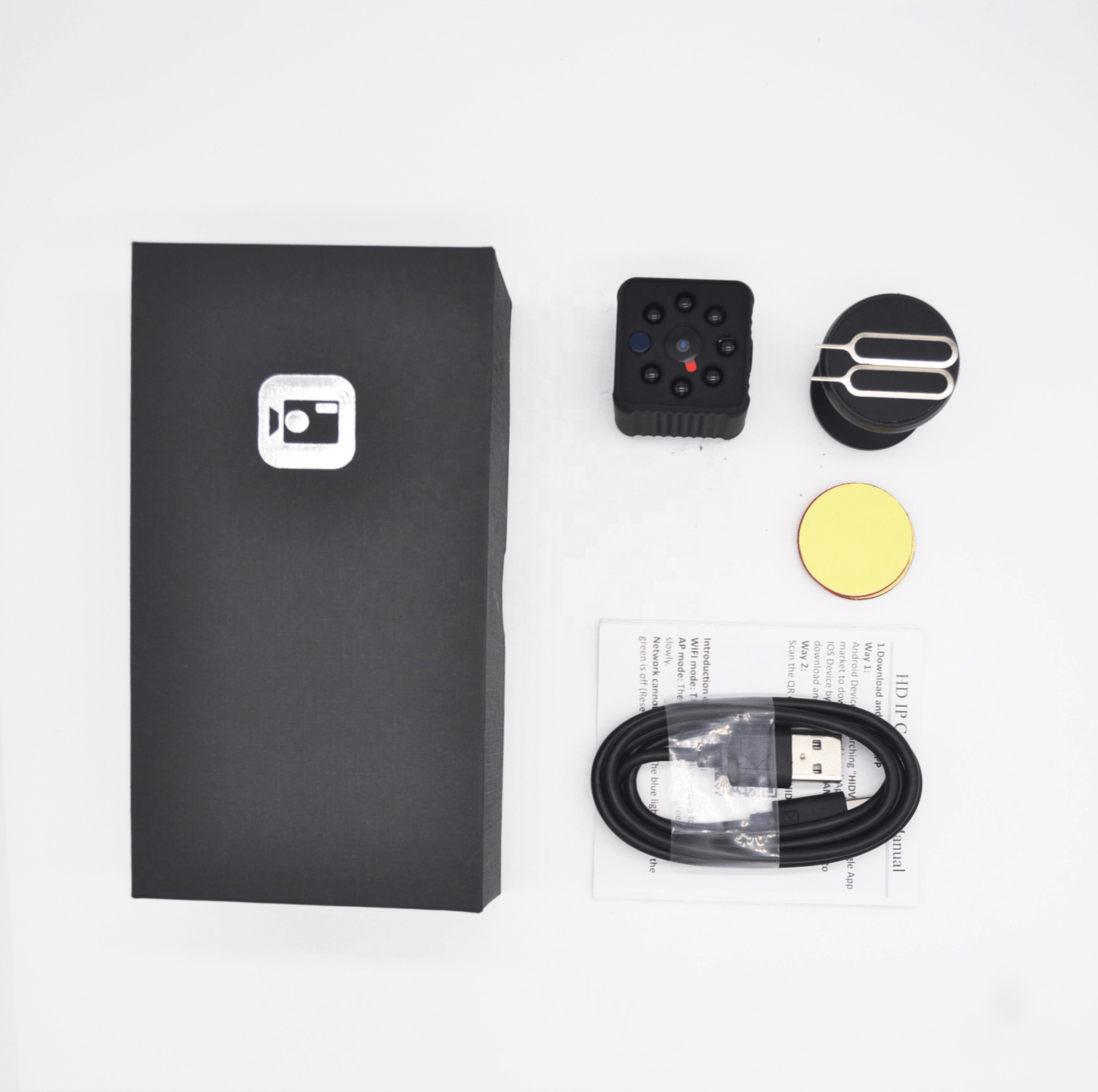 Mini Camera Video WI-FI, 1080p, HD, transmitere live, cu microfon, senzor de miscare, vedere nocturna, pentru bord, camera copilului, birou, interior