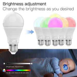 Bec LED smart 10W E27 compatibil cu Google Home si Amazon Alexa RGB+CCT