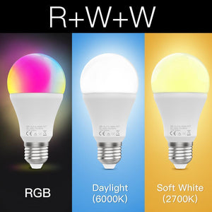 Bec LED smart 10W E27 compatibil cu Google Home si Amazon Alexa RGB+CCT
