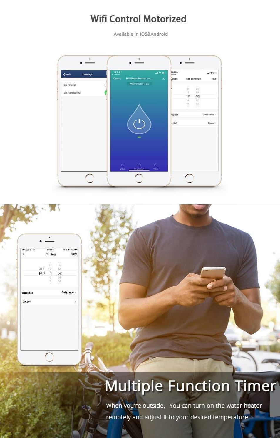 Întrerupător Smart pentru Boiler cu WiFi – Control Tactil și Aplicație Tuya/SmartLife
