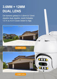 Camera supraveghere rotativă de exterior Wifi Dual Lens 10X Zoom PTZ