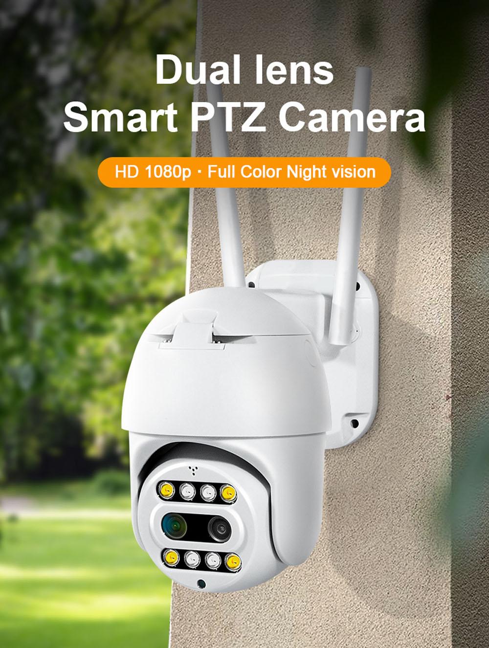 Camera supraveghere rotativă de exterior Wifi Dual Lens 10X Zoom PTZ