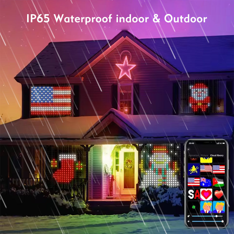 Lumini Inteligente Perdea LED  2x2m – RGB Rainbow – Control prin Aplicație