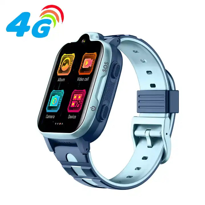 Ceas smartwatch copii GPS 4G, F15, cu localizare GPS, WIFI, buton SOS, camera foto frontala, functie telefon, monitorizare spion, Albastru