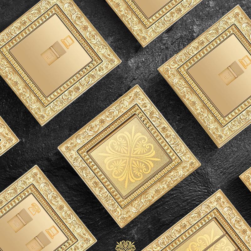 Dimmer luxury simplu cu panou din alamă