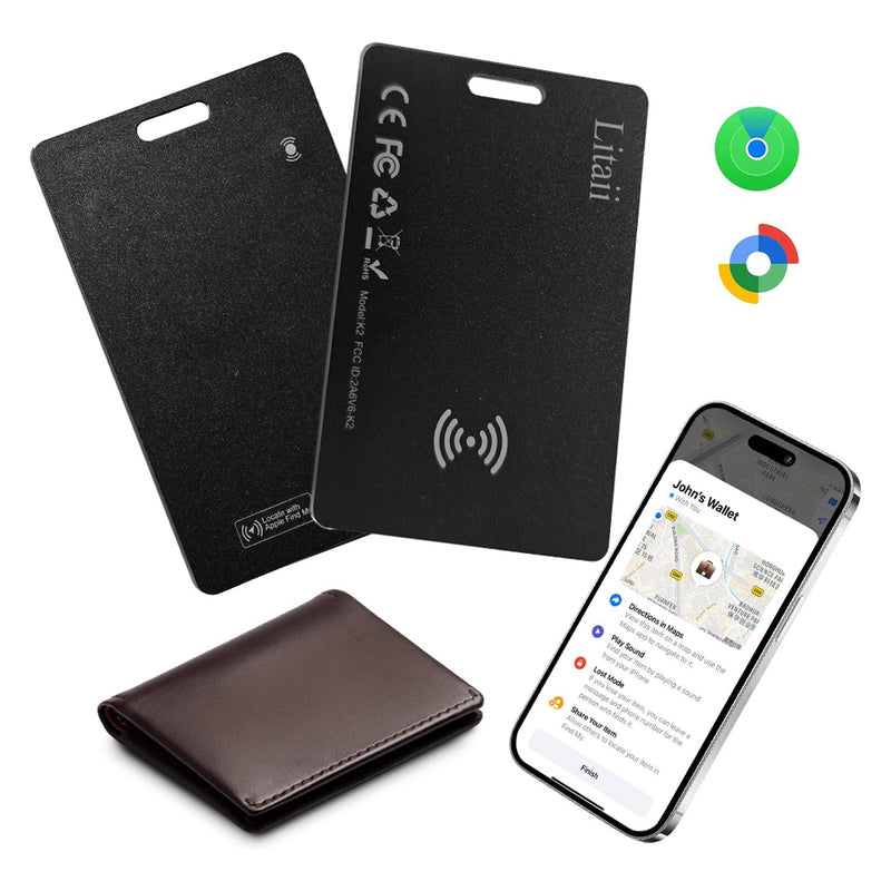 Litaii Smart Card K2 - Localizator Bluetooth Ultra-Subtire pentru Portofel & Obiecte | Apple Find My & Android Find Hub