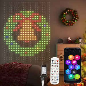 Lumini Inteligente Perdea LED  2x2m – RGB Rainbow – Control prin Aplicație