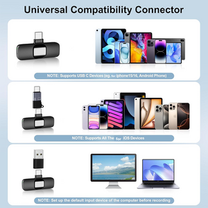 Microfon Lavalier Wireless pentru iPhone - Set 2 Microfoane, Plug & Play, 12h Autonomie