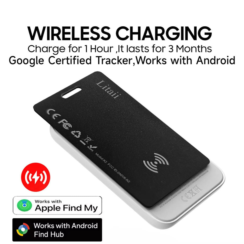 Litaii Smart Card K2 - Localizator Bluetooth Ultra-Subtire pentru Portofel & Obiecte | Apple Find My & Android Find Hub