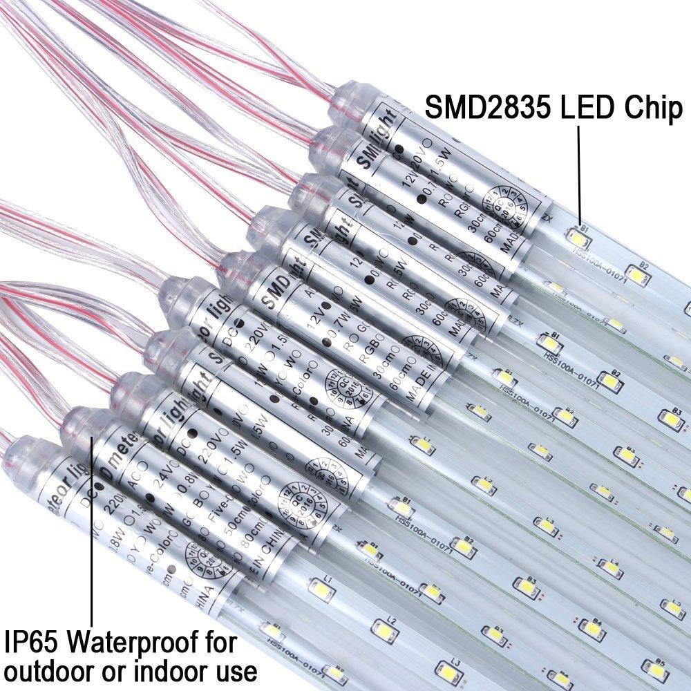 Instalație luminoasă, ploaie de meteoriți, 10 tuburi luminoase 50 cm, color