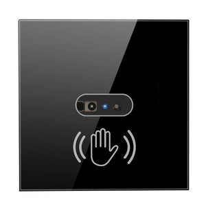 Întrerupător simplu cu IR (fără atingere), panou din sticlă, negru