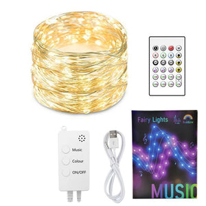 Instalație de Sărbători RGB cu Control Bluetooth prin Aplicație si telecomandă, 10m, 66 leduri