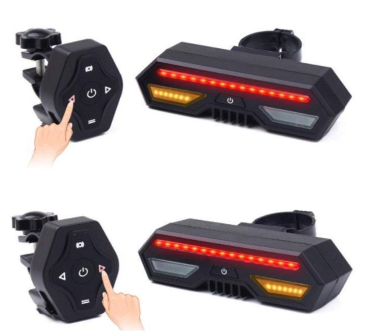 Lumini, stop și semnalizare pentru bicicletă, reîncărcabilă, micro USB, telecomandă, IPX4