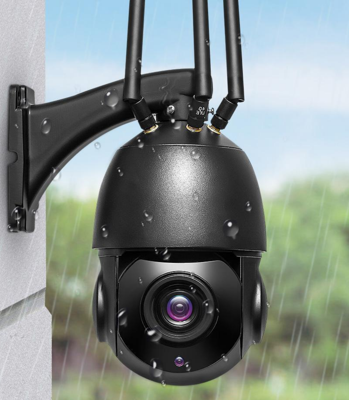 Camera supraveghere profesionala rotativa de exterior 30X optical zoom slot SIM 4G PTZ -2MP  comunicare bidirectionala, functie de auto urmarire subiect, night vision, aplicatie telefon