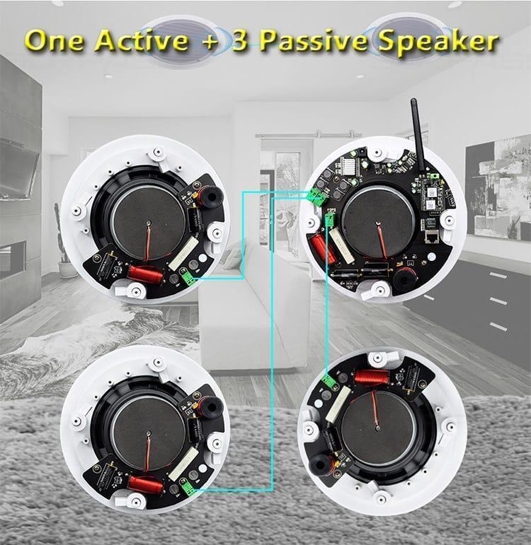 KIT 4 BOXE TAVAN WIFI/BLUETOOTH 6,5 INCH 30W*4