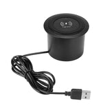 INCARCATOR WIRELESS - STATIE DE INCARCARE FARA FIR 10W, INCORPORABIL IN MOBILIER, 2XUSB, 2A, NEGRU