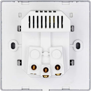 Priza simpla cu rama din sticla cu 2 porturi USB, grey