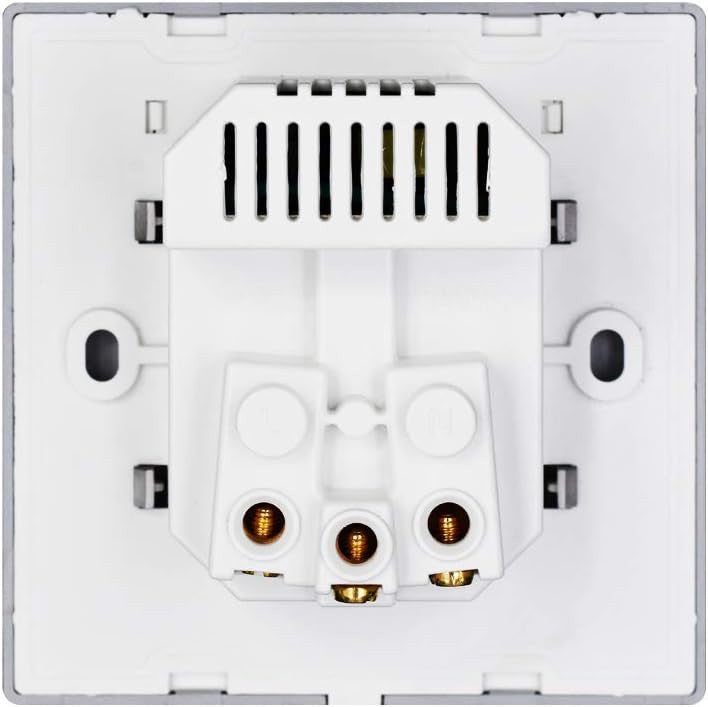 Priza simpla cu rama din sticla cu 2 porturi USB, grey