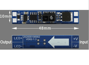 Comutator LED Fără Contact Dimabil VD02F-B3 – 96W/192W, 8A, 12V/24V, pentru Profile Aluminiu