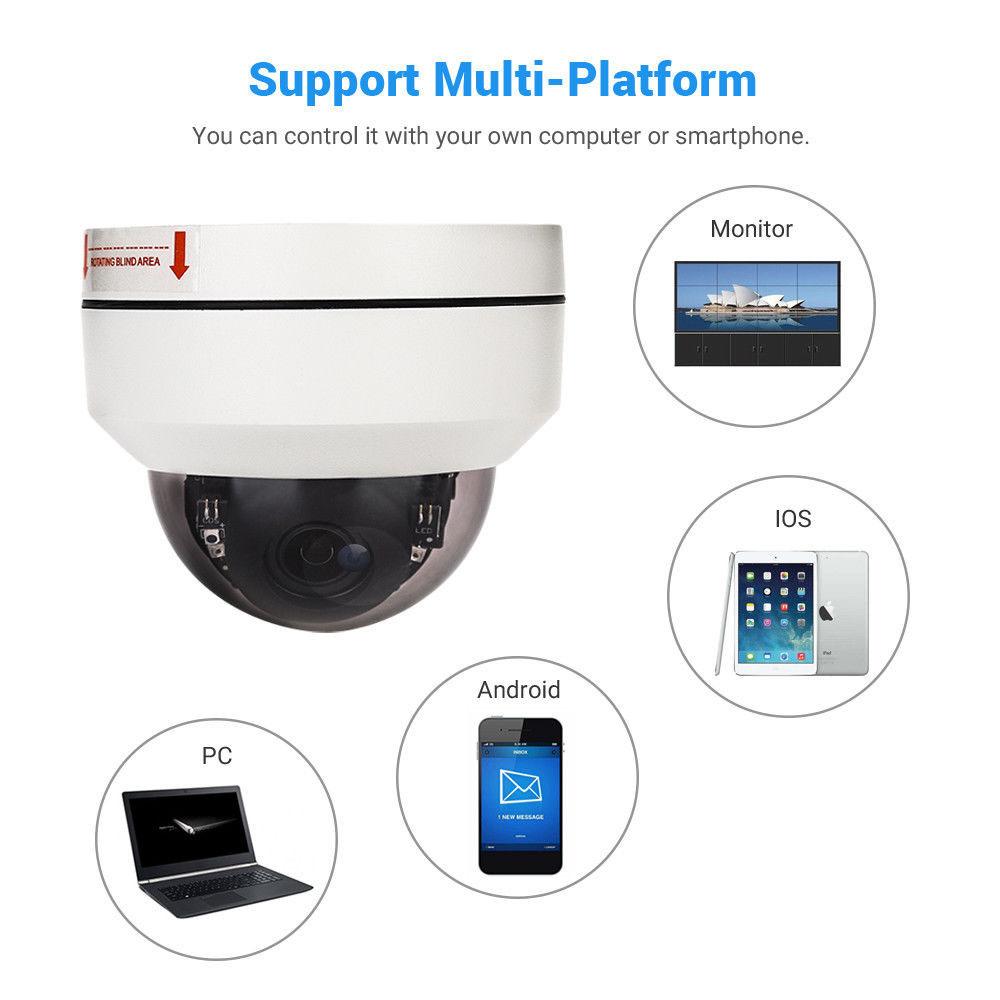 Camera supraveghere dome rotativa de exterior/interior WIFI PTZ -5MP 2560*1920P microfon, functie de auto urmarire subiect, night vision, aplicatie telefon