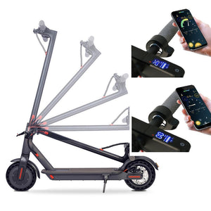 Trotineta electrica, display led, autonomie 30km,putere 350w, baterie 10,4 ah, viteza max 25km/h, pilot automat, aplicatie smartphone, roti 8,5 pline, frana disc spate, 3 trepte viteza