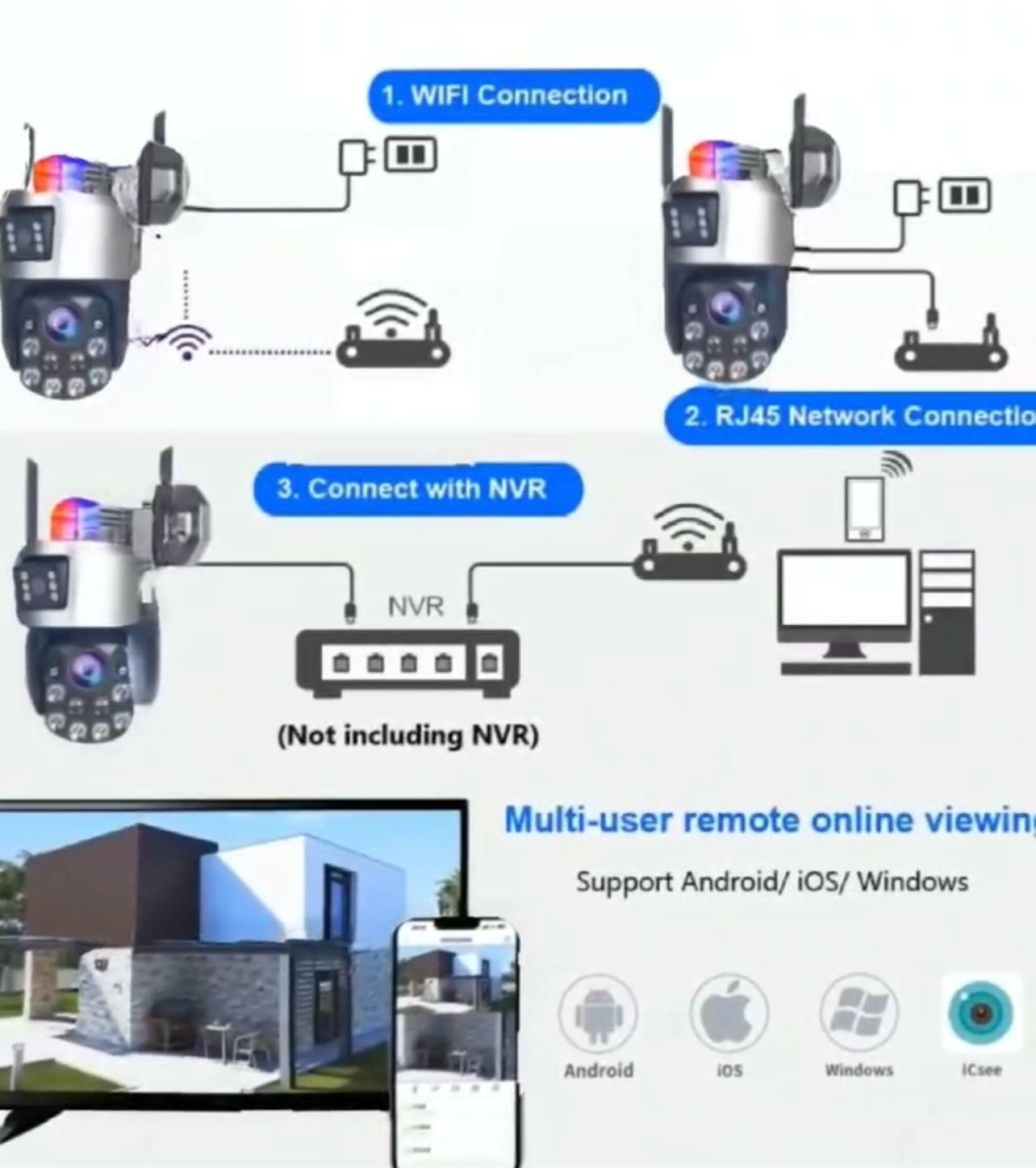 Cameră Supraveghere WiFi 6MP Panoramica – Zoom Optic 36x, AI Tracking, Full Color Noapte, IR 60-80m