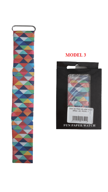 Ceas de mână din hârtie cu afisaj led