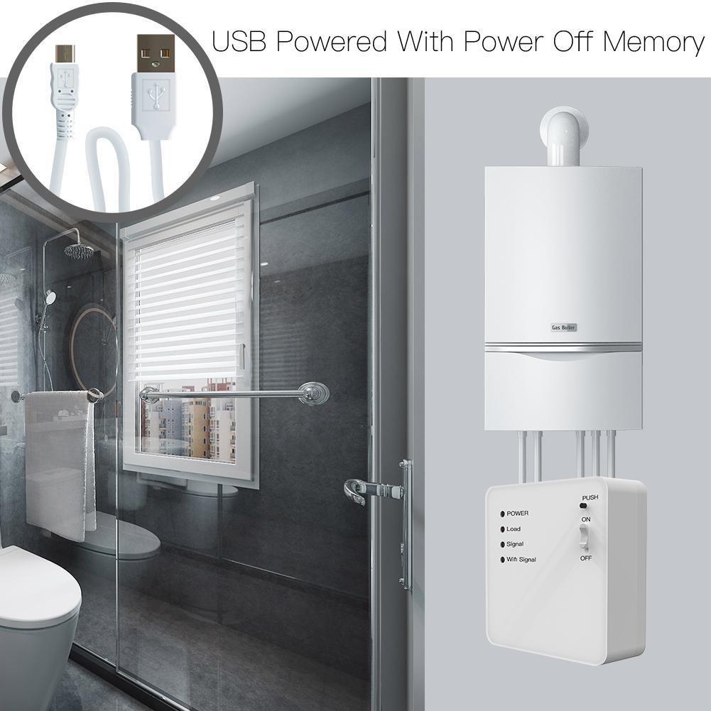 Termostat alb smart+RF pentru centrale termice gaz controlat prin RF si Internet compatibil Alexa si Google Home