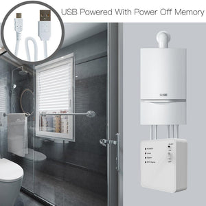 Termostat alb smart+RF pentru centrale termice gaz controlat prin RF si Internet compatibil Alexa si Google Home