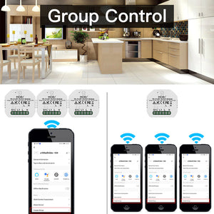 Comutator/Releu inteligent WiFi + RF 433 cu doua aprinderi