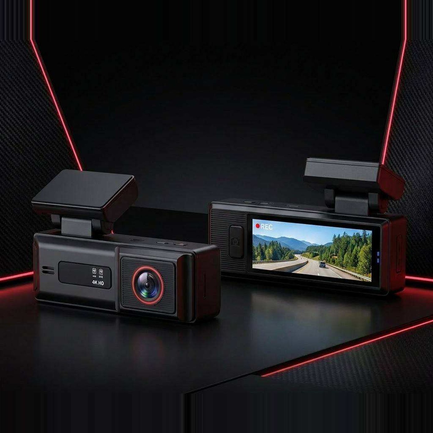 Cameră auto 4G cu GPS, 4K+1080P, ecran 3.19