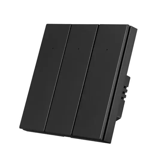 Întrerupător Smart Triplu CLICK WiFi + Bluetooth, Negru – Compatibil Alexa și Google Home