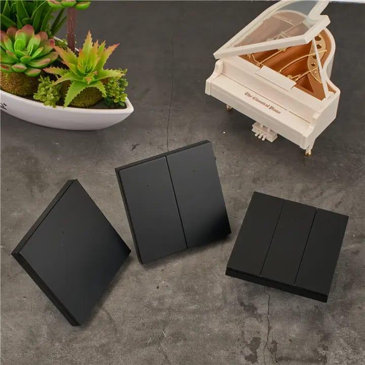 Întrerupător Smart Triplu CLICK WiFi + Bluetooth, Negru – Compatibil Alexa și Google Home