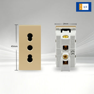 Modul priză italiană 16A 250V auriu – 1 modul, sistem SC78