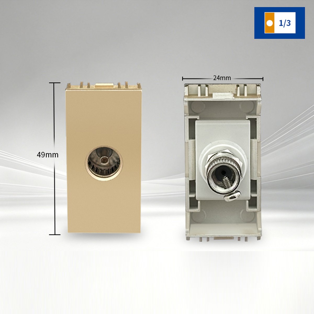 Modul priză TV coaxială aurie – 1 modul, sistem SC78
